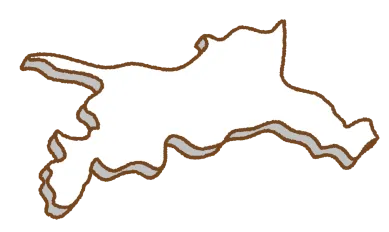 愛媛の地図のシルエット